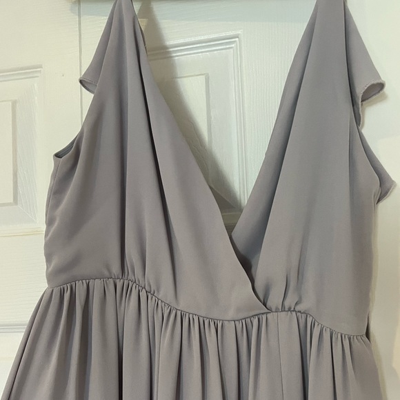 Tobi - grey - floor length with slit left side - bridesmaid dress - Picture 3 of 6